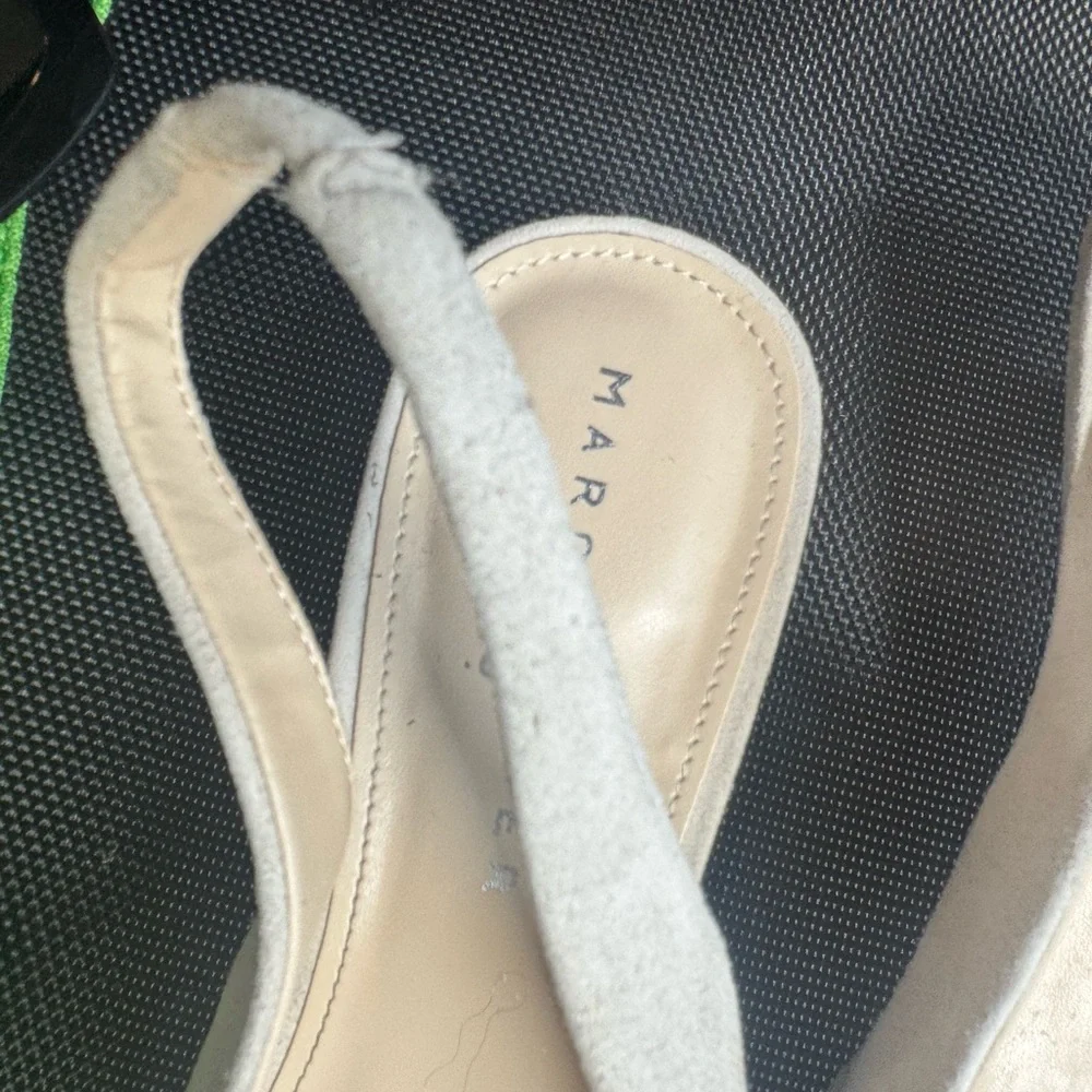 Marc Fisher LTD “Posey” Kitten Heel Slingback Suede - Light Grey